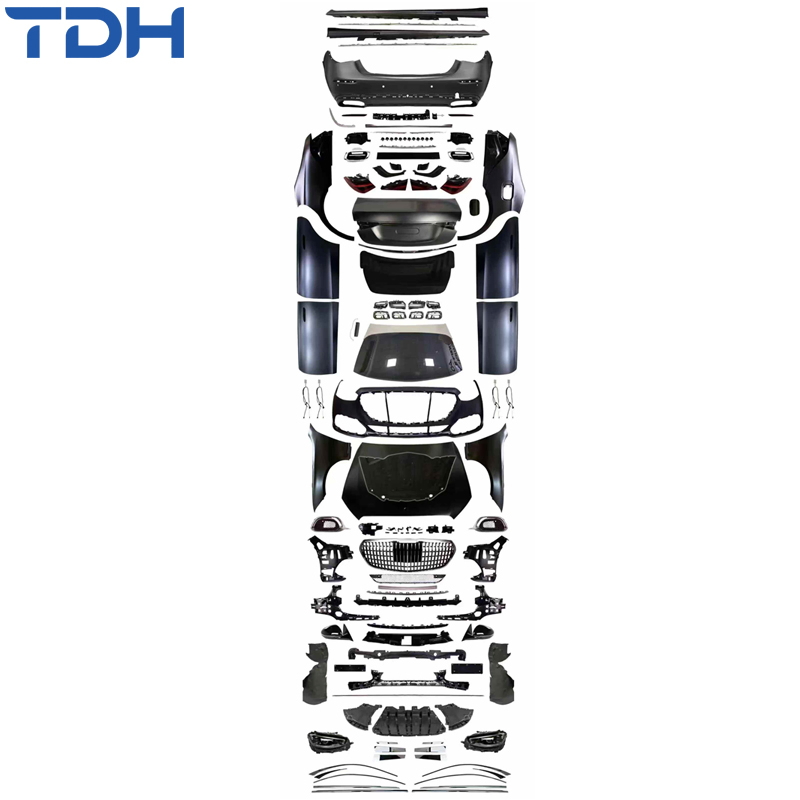Para-choque de Carro Modificado para 2006-2013 Mercedes Benz W221 Facelift para 2024 W223 Estilo Maybach Para-choque Frontal Para-choque Traseiro com Painel de Porta Capô Aletas