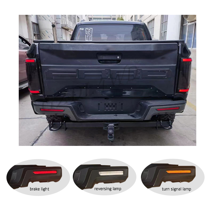 Gzdl4wd Para-choque Traseiro Preto para Carro com Luz LED para Ranger com Para-choques Traseiros de Plástico
