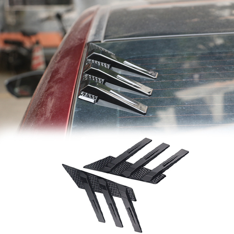 Decoração de lâmina em padrão de fibra de carbono para carro, adesivo plástico, preto brilhante, fibra de carbono para para-choque