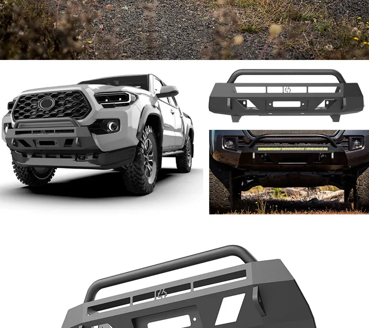 4X4 peças de veículo off-road para para-choque dianteiro curto de aço para Toyota Tacoma 2016-2023