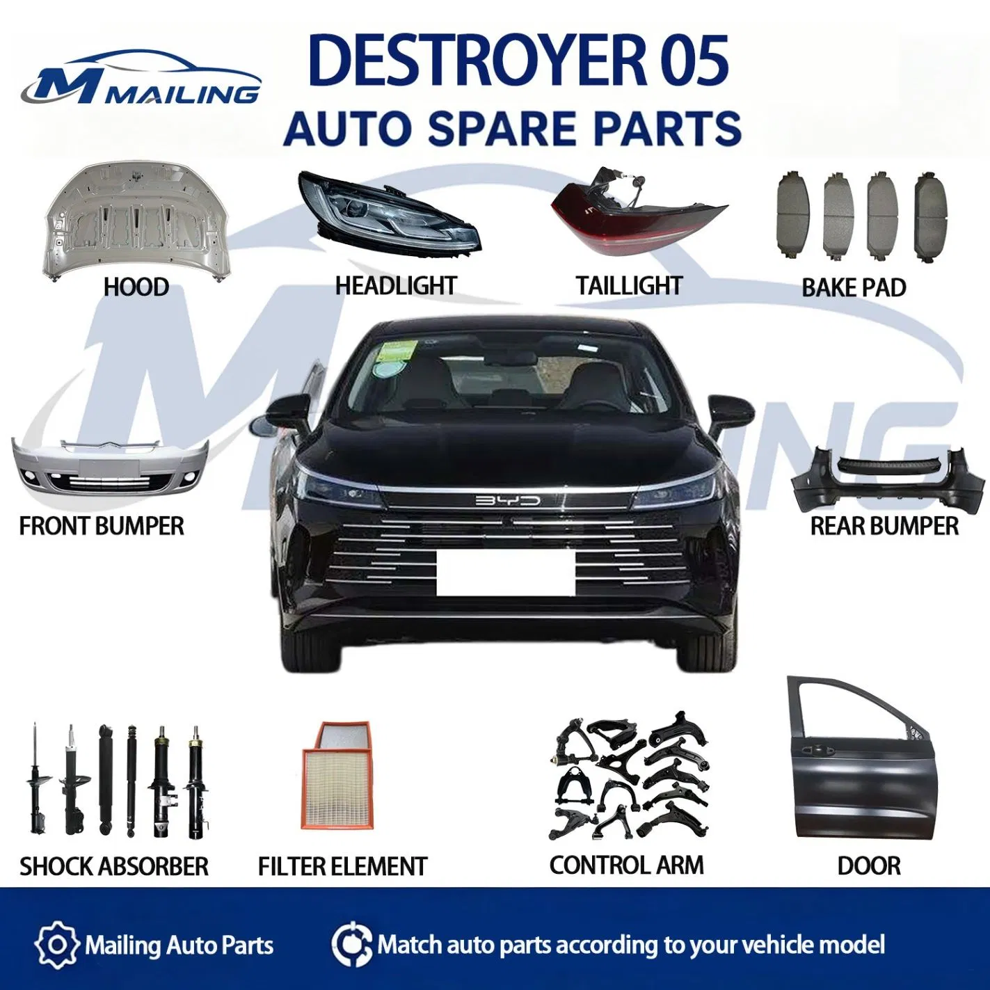 Vendendo Peças Automotivas de Alta Qualidade para Byd Parts Destroyer 05 Decoração Interior e Exterior da Carro Chassi Peças de Reposição Auto Peças Genuínas para Veículos