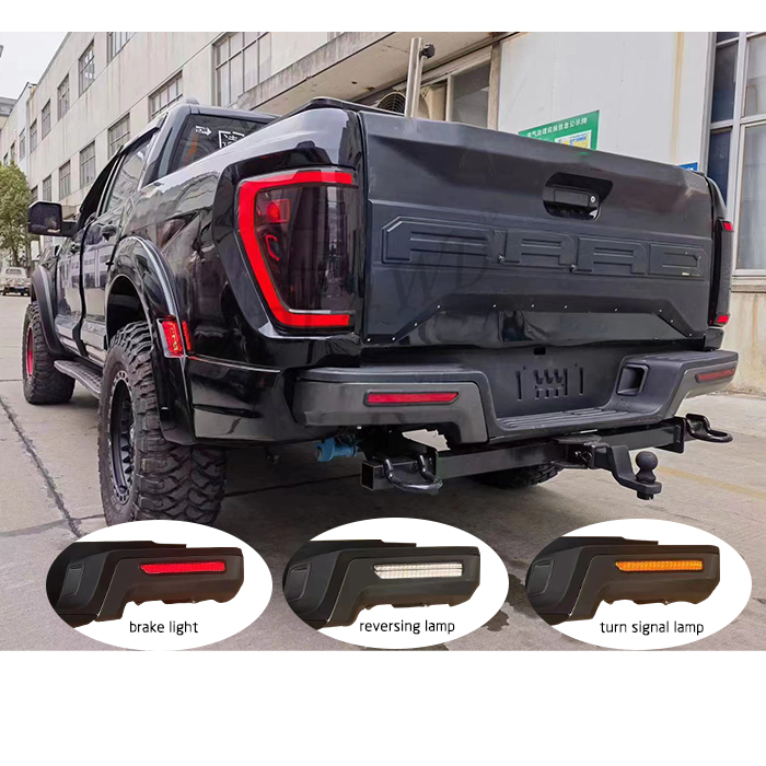 Gzdl4wd Para-choque Traseiro Preto para Carro com Luz LED para Ranger com Para-choques Traseiros de Plástico