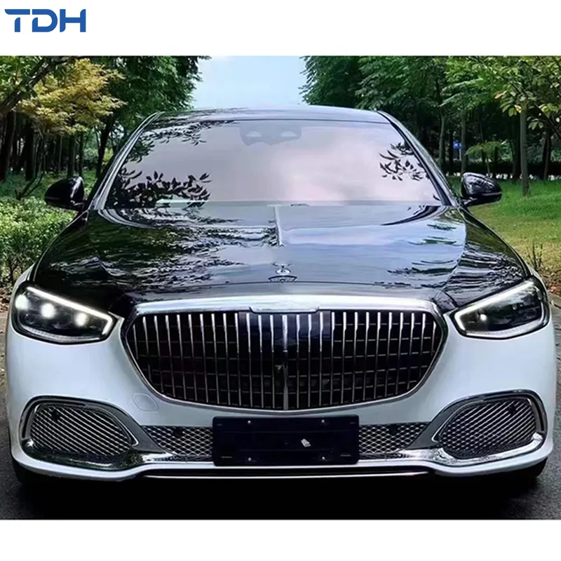Para-choque de Carro Modificado para 2006-2013 Mercedes Benz W221 Facelift para 2024 W223 Estilo Maybach Para-choque Frontal Para-choque Traseiro com Painel de Porta Capô Aletas
