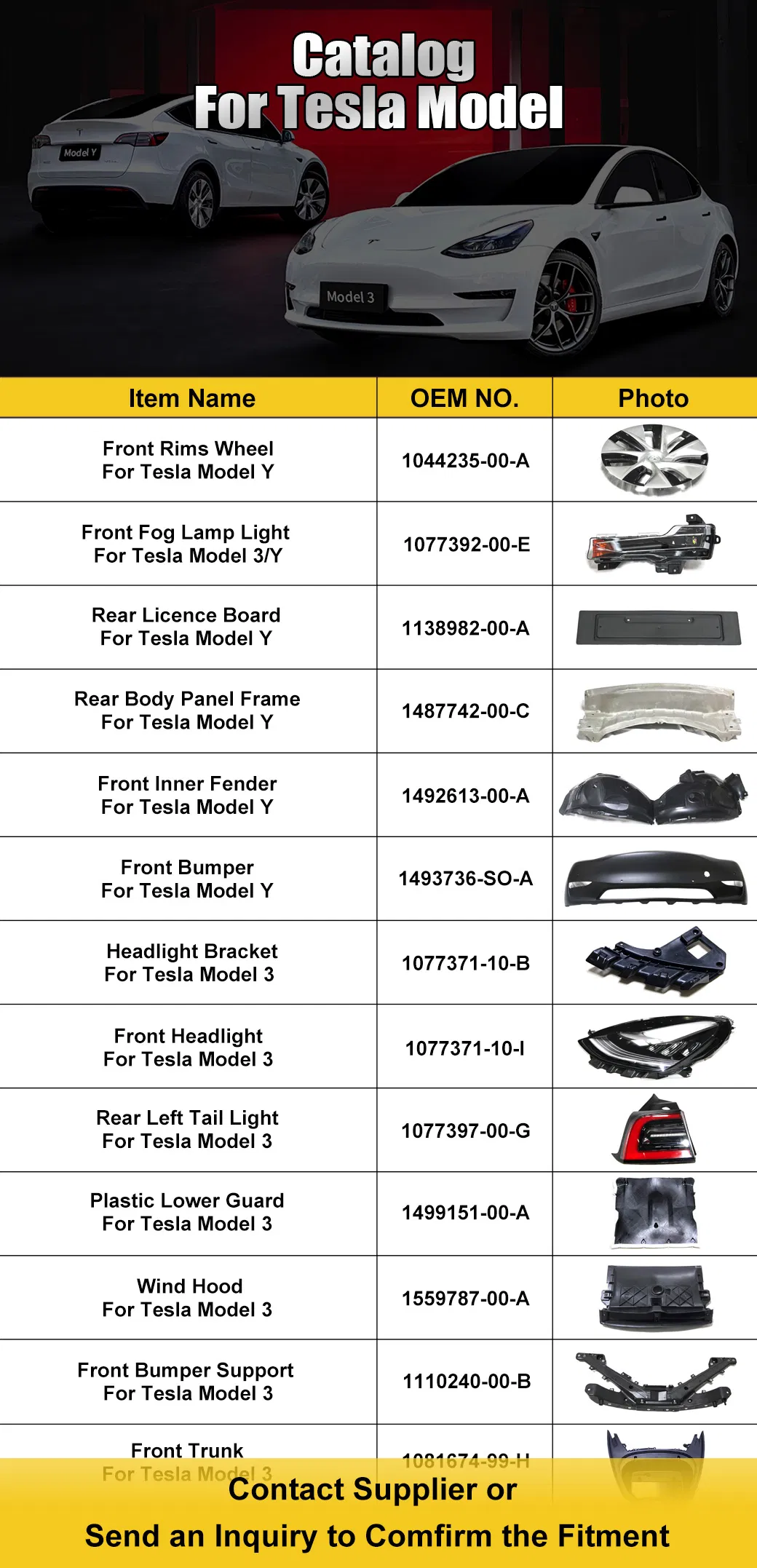 PEÇA PERFEITA 1493736-SO-B Peças de Carro Elétrico Para-choque Frontal para Tesla Model Y Novos Acessórios para Veículos