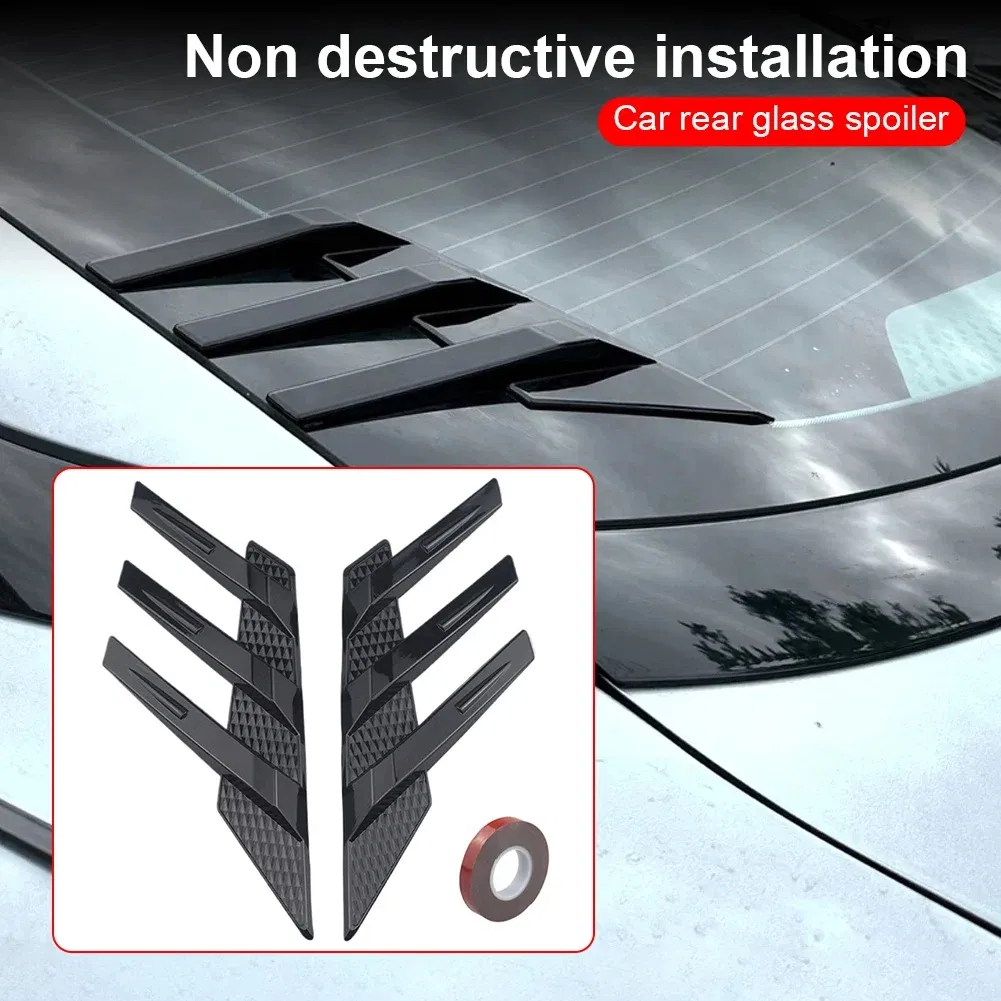 Decoração de lâmina em padrão de fibra de carbono para carro, adesivo plástico, preto brilhante, fibra de carbono para para-choque
