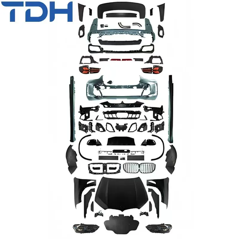 Bumper de carro mais popular para 2006-2013 BMW X5 E70 Facelift para 2024 G05 Lci M-Tech Bumper dianteiro Bumper traseiro com capô de alumínio