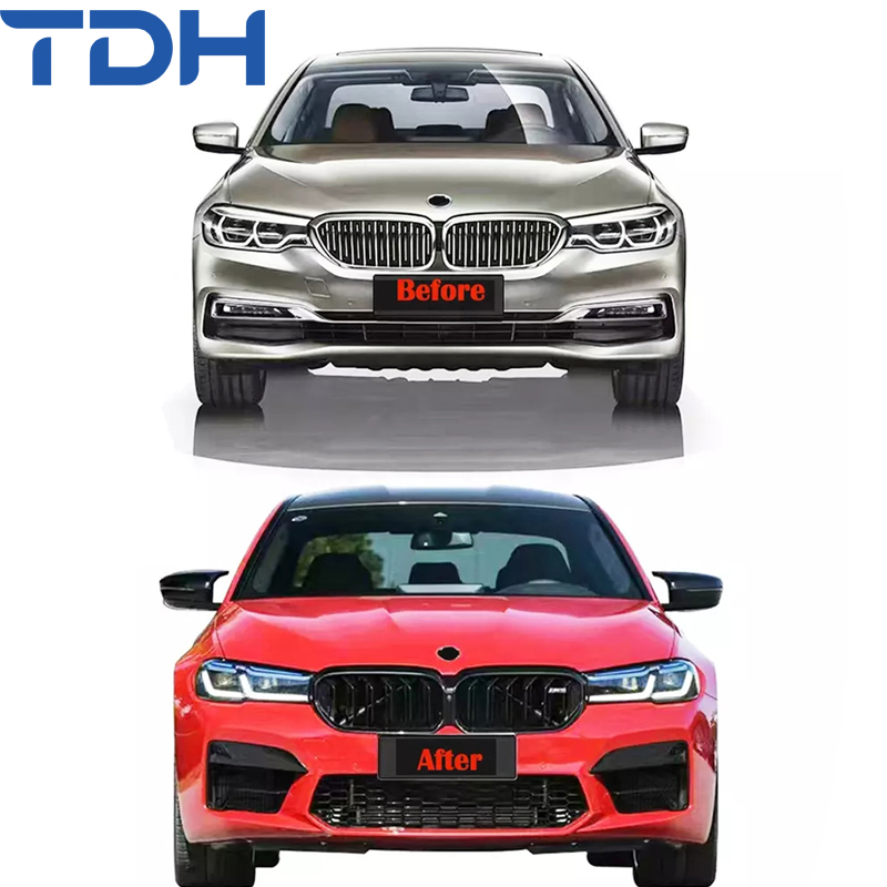 Parachoque de PP de Alta Qualidade Adequado para BMW 5 Série G30 G38 Modificado para F90 M5 Parachoque Frontal Parachoque Traseiro com Capô de Alumínio
