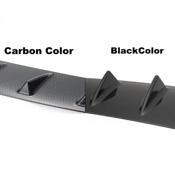 Difusor de Lábio Traseiro Cor Preto Carbono ABS Universal - Acessórios