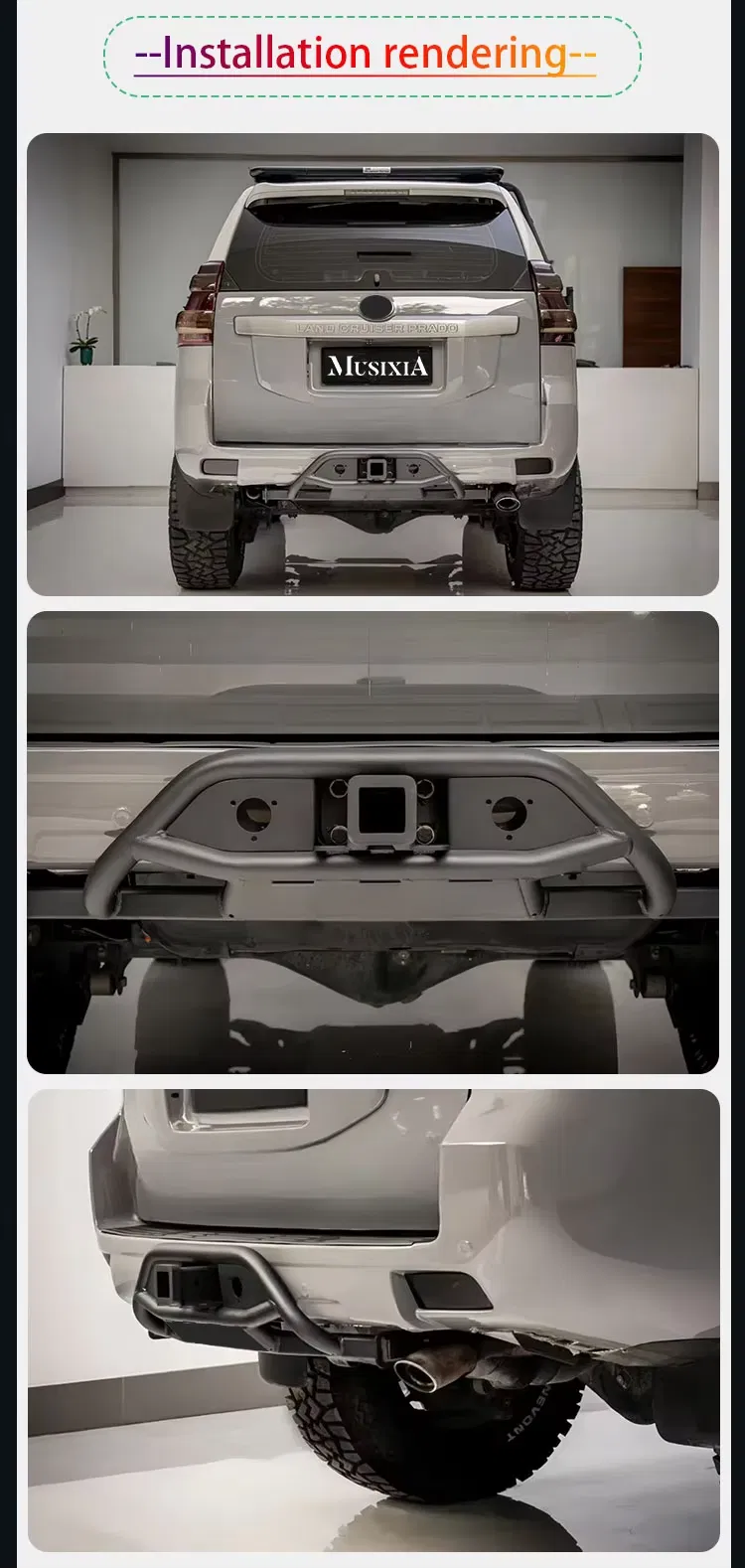 Peças de Veículo Off-Road Bumper Traseiro de Aço para Toyota Land Cruiser LC150