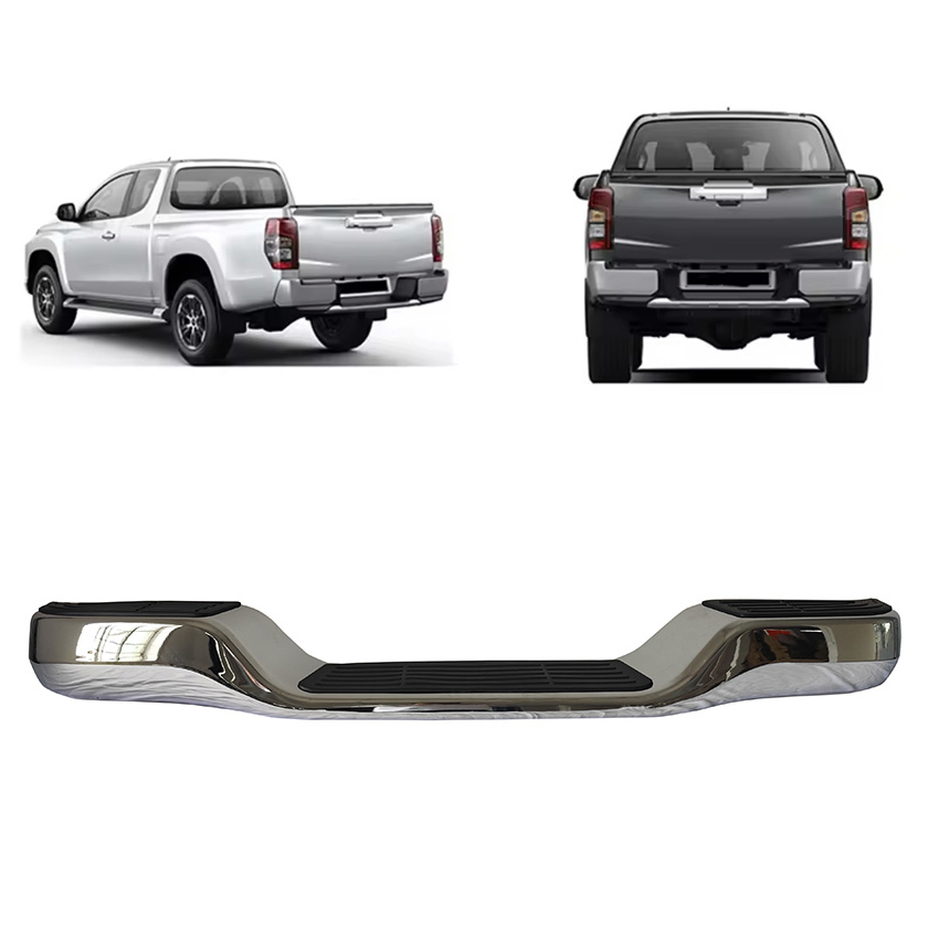 Protetor de Para-choque Traseiro Cromado para Caminhonete Offroad 4X4 Peças de Auto Para-choque Traseiro com Degrau para Hilux Revo Vigo