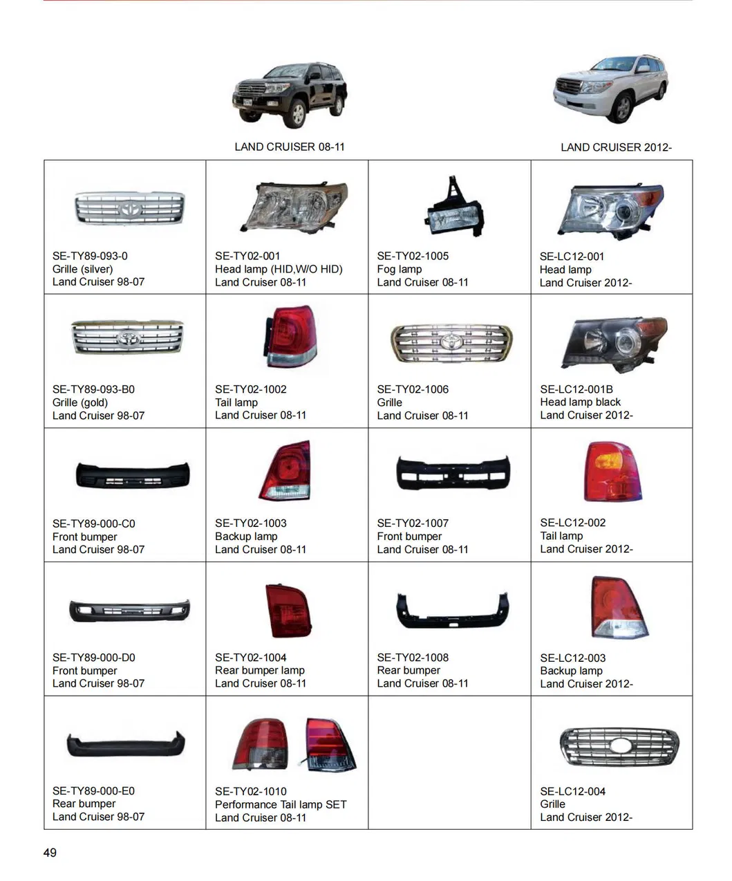 Peças de Autopeças por Atacado Peças de Reposição para Carro Para 2008 2009 2010 2011 Toyota Land Cruiser Para-choque Traseiro