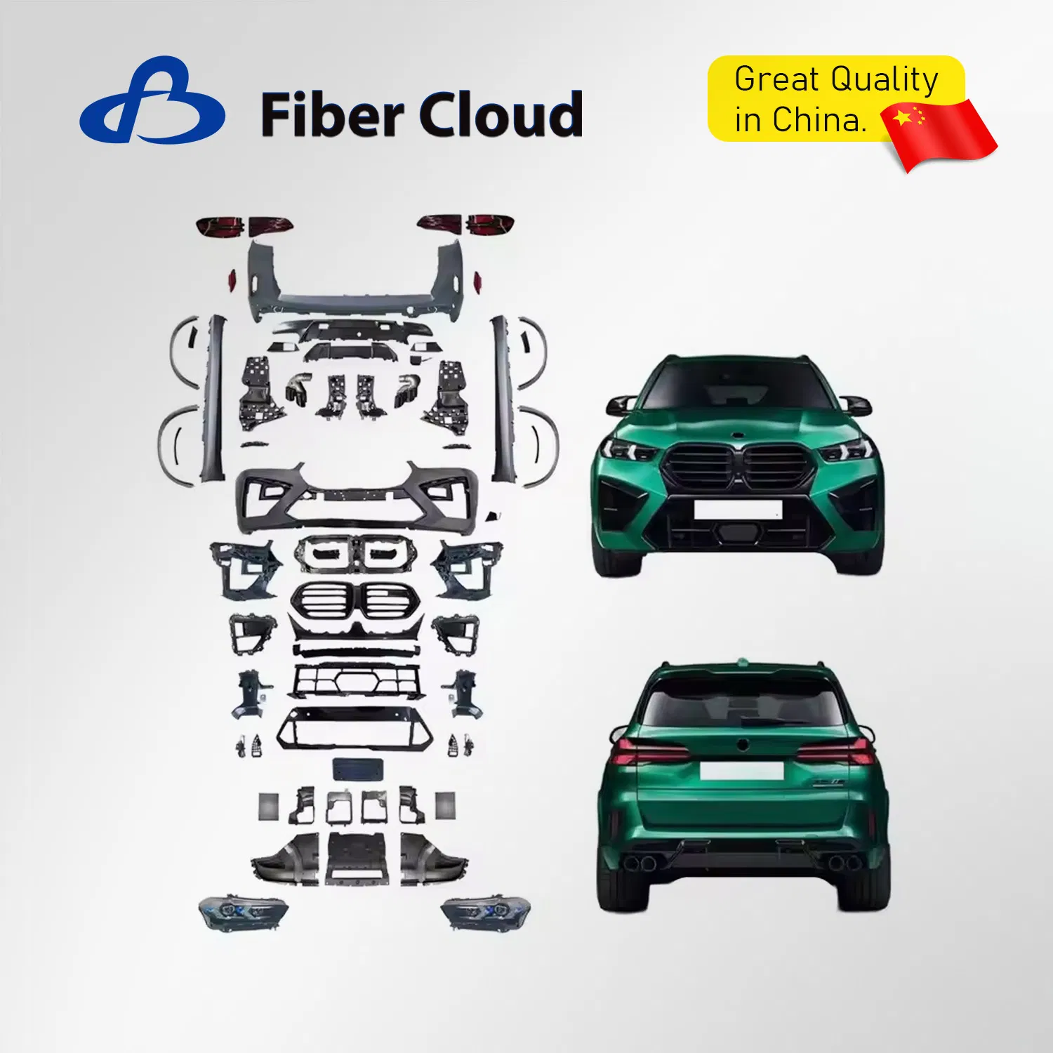 Acessórios de Kit de Carro em Fibra de Carbono Estilo Esportivo Para Para-choque Dianteiro e Traseiro em Fibra de Vidro