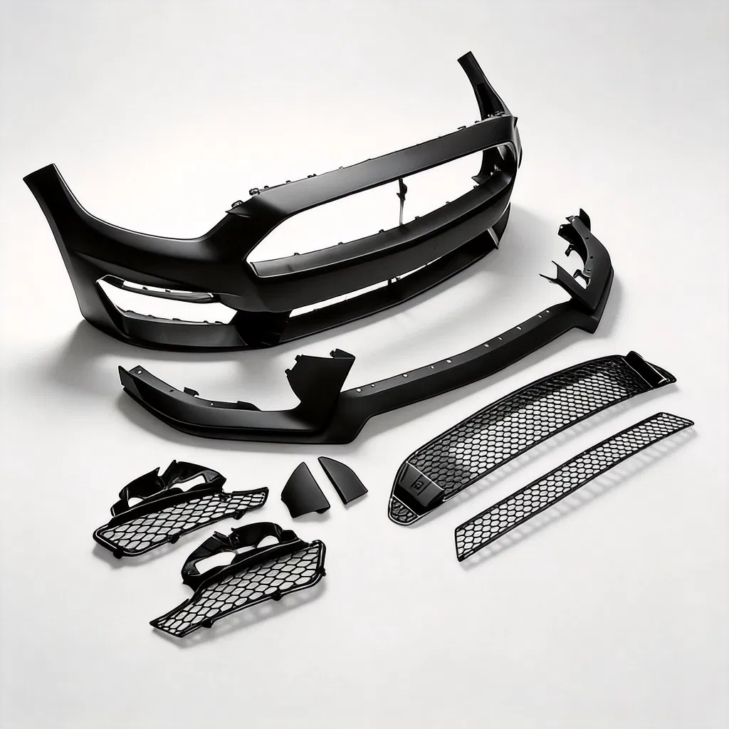 Solução Profissional para Para-choque de Carro: Conjunto Completo de Substituição de Para-choque Dianteiro e Traseiro - Inclui Capa de Para-choque de Plástico (Preparada ou Pintada) e Barra de Reforço, Estilo OE