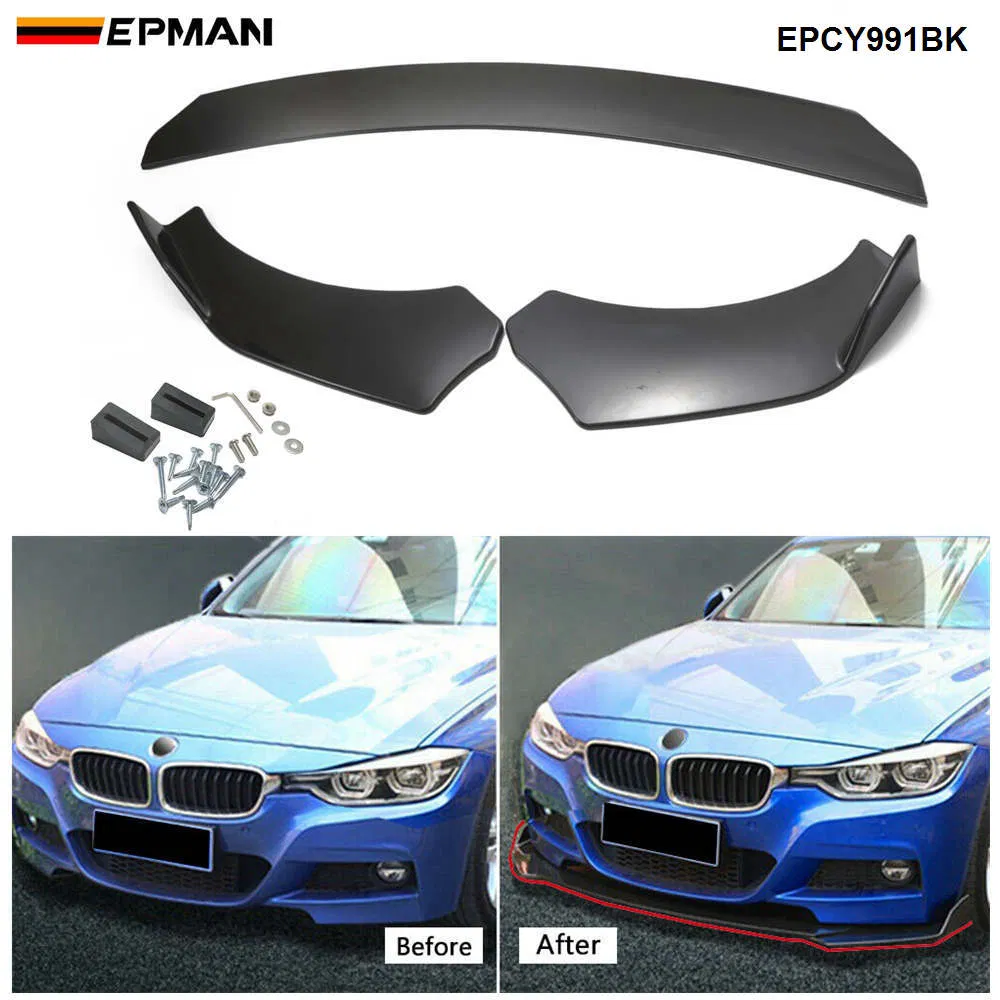 Epman 10sets/Carton 3PCS Difusor de Lábio do Para-choque Frontal do Carro, Spoiler de Para-choque, Kits de Carroceria para Ford, Mustang, BMW, Honda