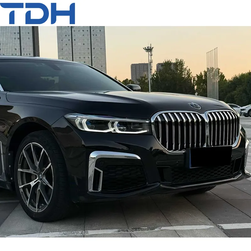 Parachoque de plástico PP para 2009-2015 BMW 7 Série F01 F02 Facelift para 2019-2022 G12 Parachoque M-Tech com capô de alumínio