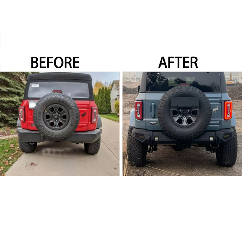 Bumper traseiro de ferro premium para Ford Bronco, peças de carro off-road, upgrade de autopartes, aço personalizado