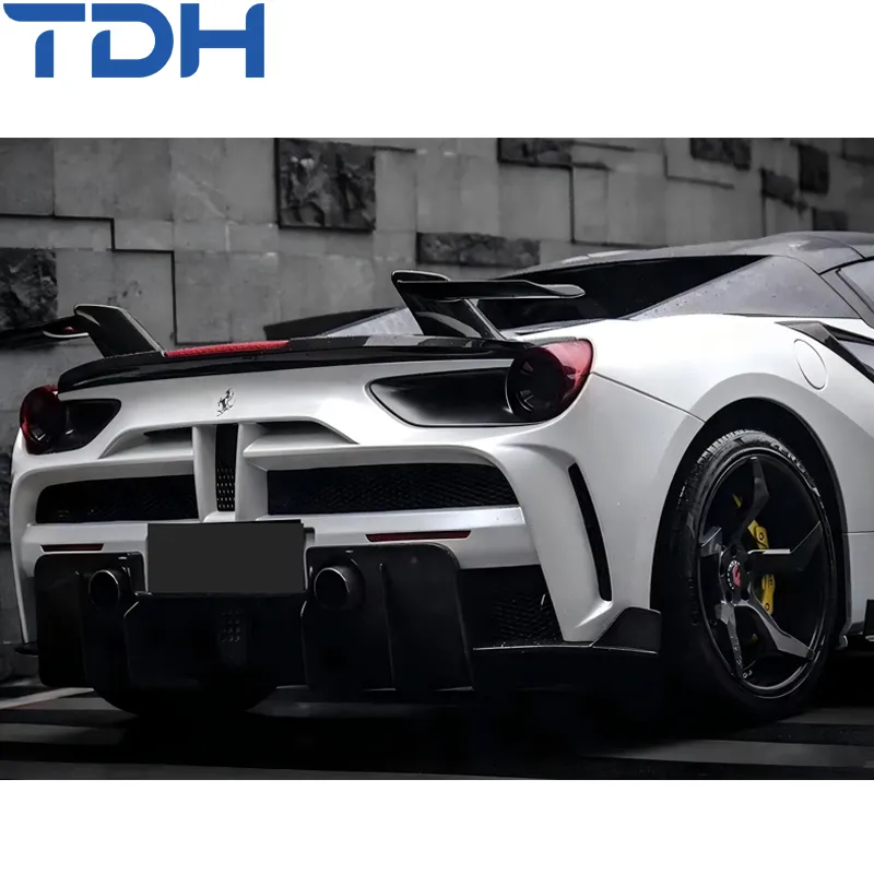Para-choque de Carbono de Alta Qualidade para Ferrari 488 Facelift para Para-choque Frontal Mansory Para-choque Traseiro com Peças de Carro em Carbono