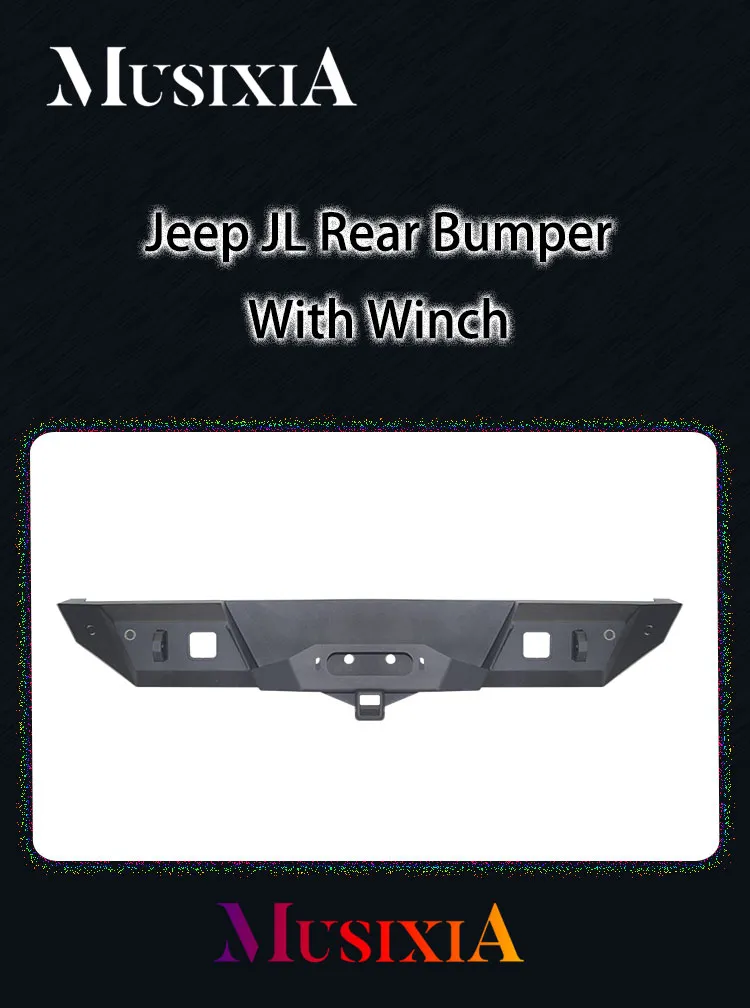 peças de veículo off-road para para-choque traseiro com suporte para guincho para Jeep Wrangler JL