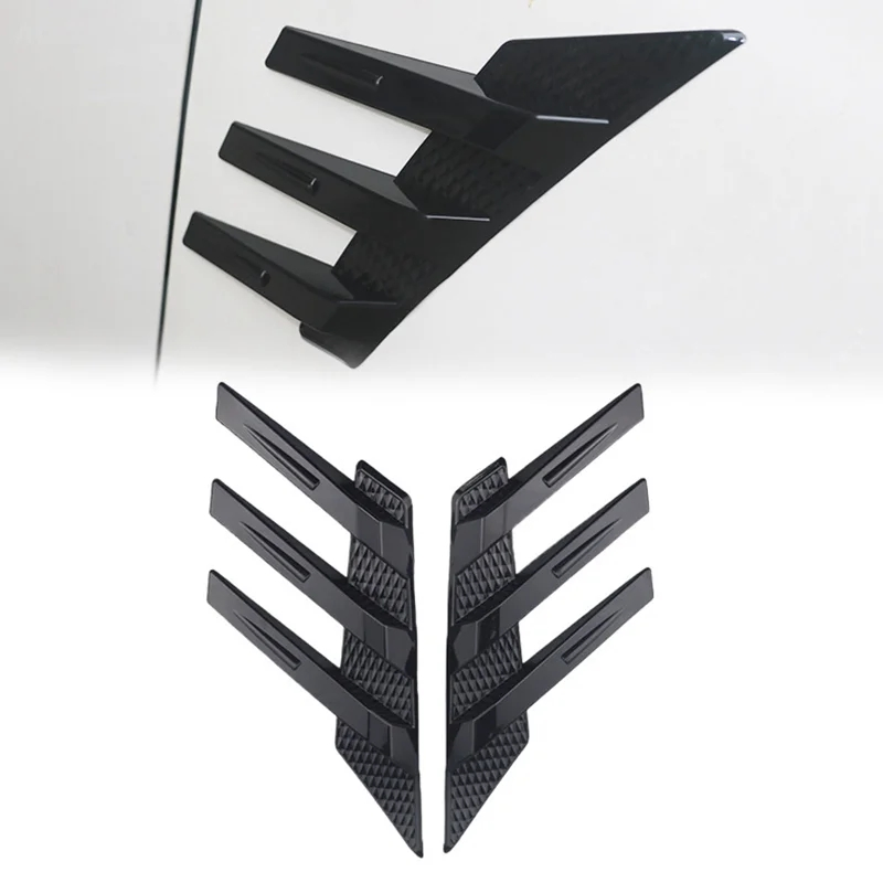 Decoração de lâmina em padrão de fibra de carbono para carro, adesivo plástico, preto brilhante, fibra de carbono para para-choque