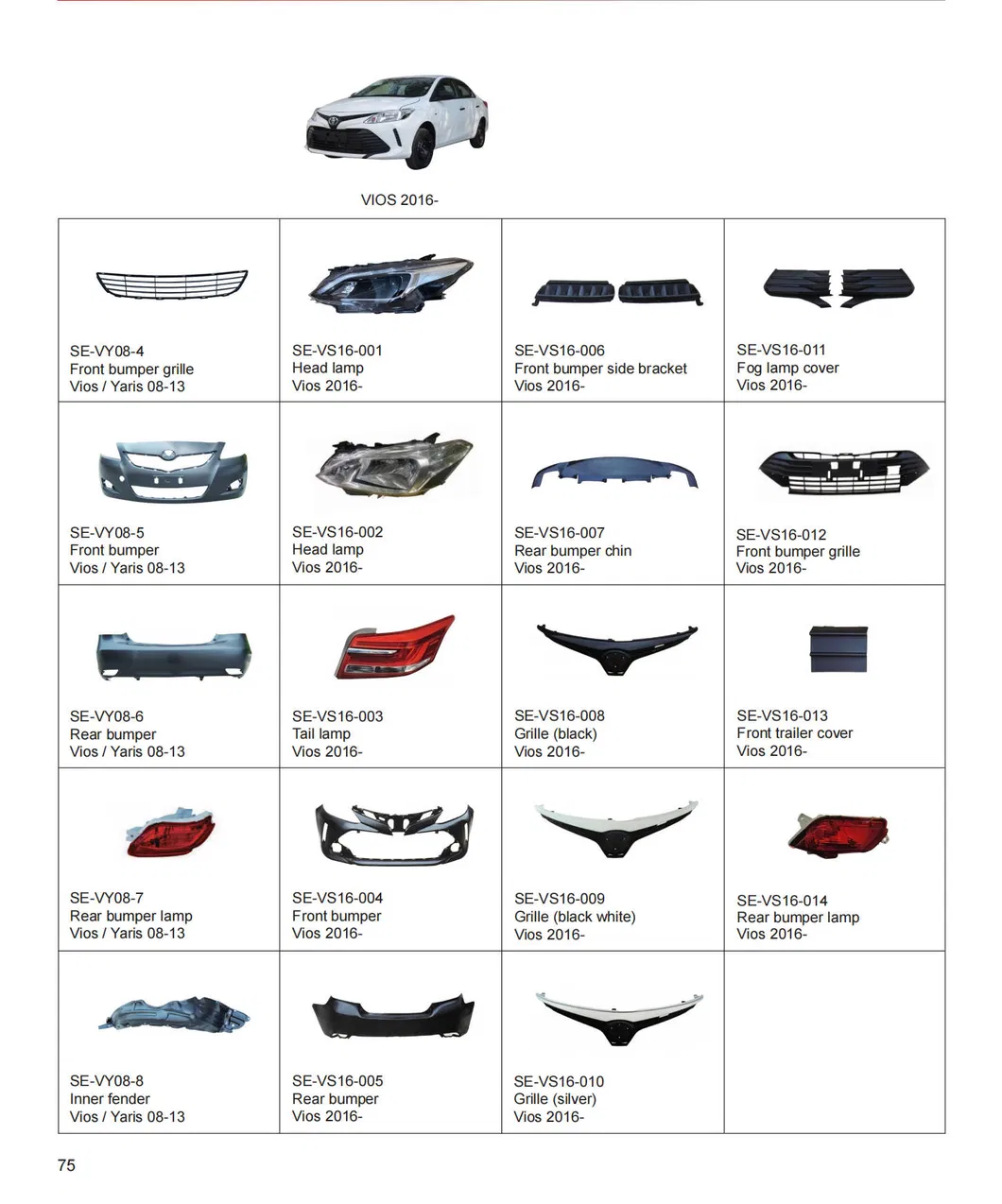 Peças de Auto Atacado Acessórios de Carro Para-choque Frontal Original de Fábrica para Toyota Vios Yaris