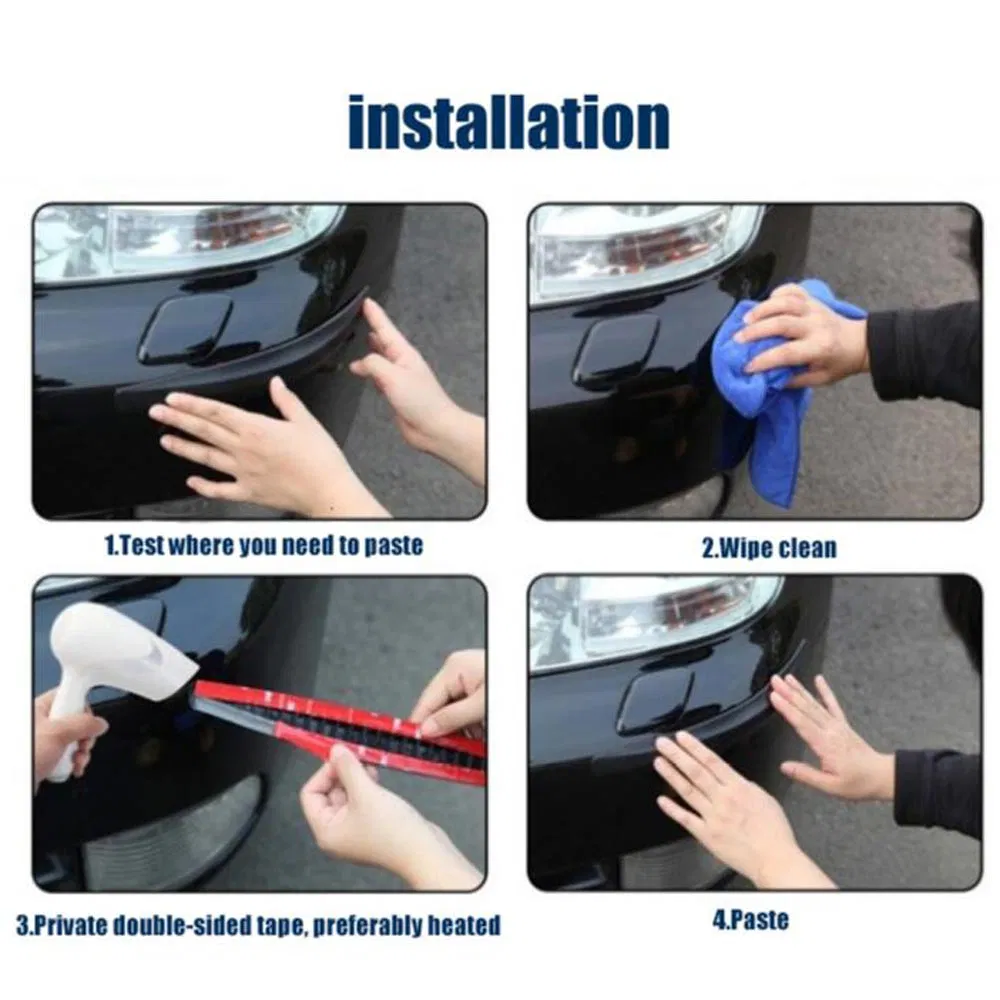 Protetor de Para-choque de Carro 2PCS Protetor de Canto Frontal do Corpo do Para-choque, Guarda Lateral do Para-choque, Proteção Traseira, Adesivos de Fibra de Carbono