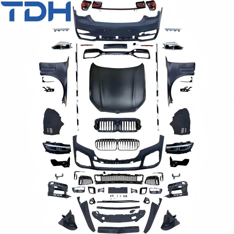 Parachoque de plástico PP para 2009-2015 BMW 7 Série F01 F02 Facelift para 2019-2022 G12 Parachoque M-Tech com capô de alumínio