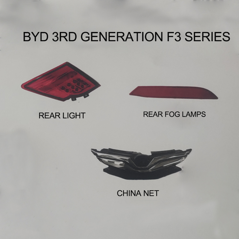 Acessórios de Carro Luzes Traseiras Acessórios Exteriores Automotivos Completos Três Gerações F3 Peças de Carro para Byd F3