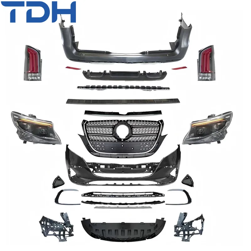 Acessórios de Carro Para 2016-2023 Mercedes V-Class V260 Vito W447 Facelift 2024 V300 Para-choque Dianteiro Para-choque Traseiro