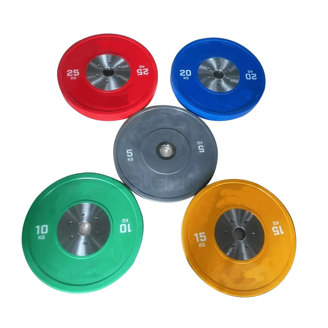 Competição de Equipamento de Academia Placa de Peso de Borracha com Barra de Halteres