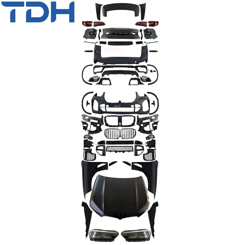 Bumper de carro mais popular para 2006-2013 BMW X5 E70 Facelift para 2024 G05 Lci M-Tech Bumper dianteiro Bumper traseiro com capô de alumínio