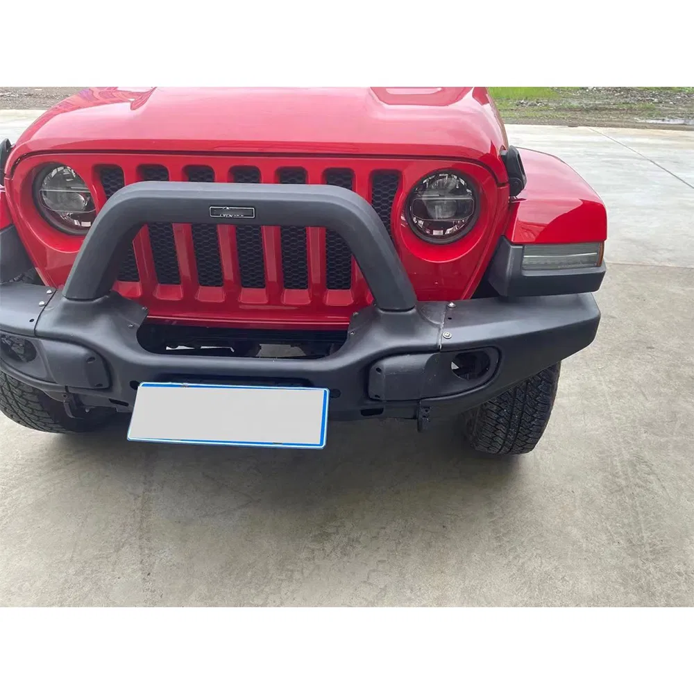 Bumper de Auto para Jeep Wrangler Jl 2018-2025 Peça Automotiva Offroad Carro de Alta Qualidade 4X4 Bumper Frontal Estilo Curto em Aço Personalizado