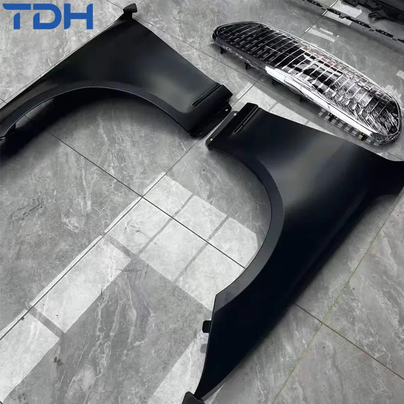 Para-choque de Carro Modificado para 2006-2013 Mercedes Benz W221 Facelift para 2024 W223 Estilo Maybach Para-choque Frontal Para-choque Traseiro com Painel de Porta Capô Aletas