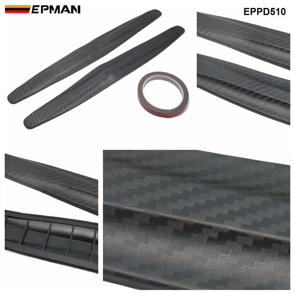 Protetor de Para-choque de Carro Epman 2PCS Protetor de Canto Frontal do Corpo do Para-choque, Guarda Lateral do Para-choque, Proteção Traseira, Adesivos de Fibra de Carbono Eppd510