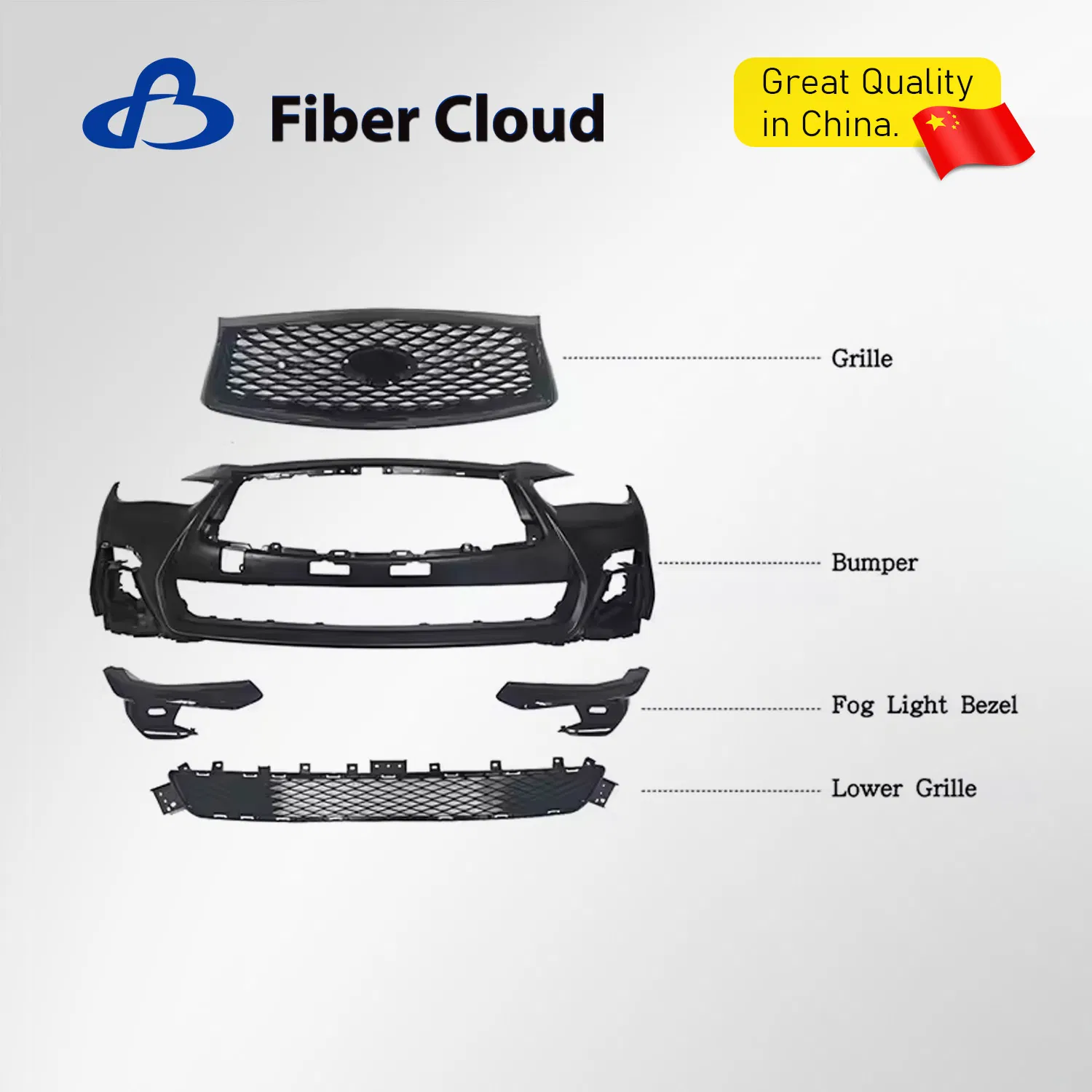 Acessórios de Kit de Carro em Fibra de Carbono Estilo Esportivo Para Para-choque Dianteiro e Traseiro em Fibra de Vidro
