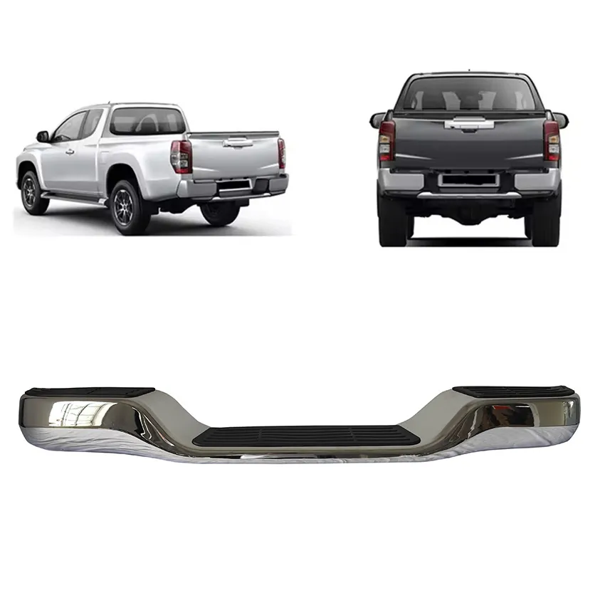 Protetor de Para-choque Traseiro Cromado para Caminhonete Offroad 4X4 Peças de Auto Para-choque Traseiro com Degrau para Hilux Revo Vigo