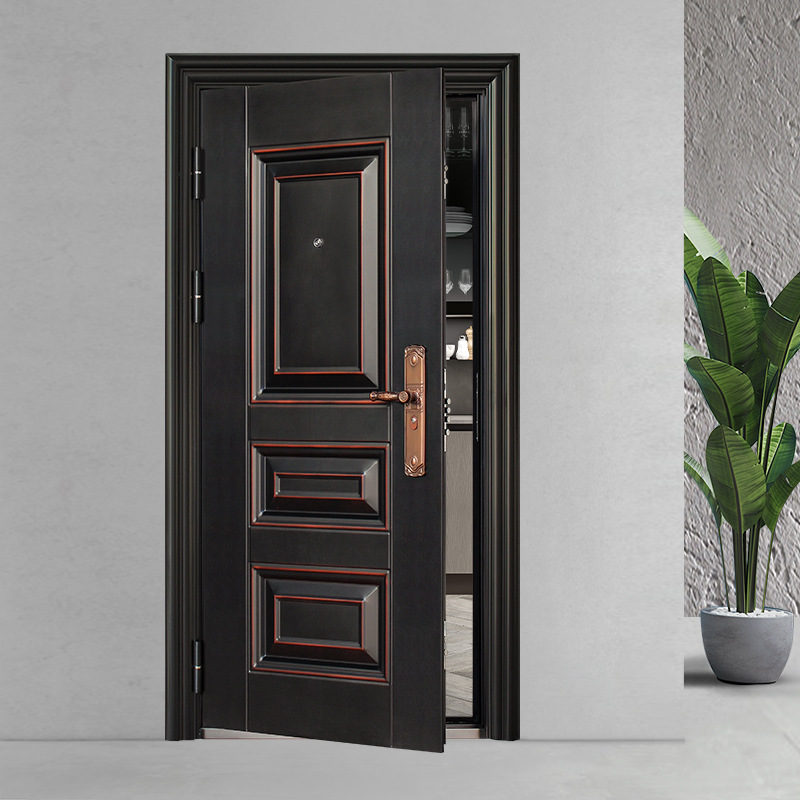 Engineering Zinc Alloy Steel Thickened Armored First Class Main Gate Simulated Copper Sun protection Outdoor Security Door