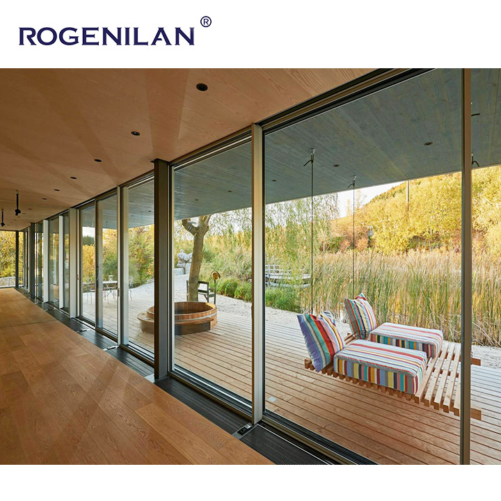 ROGENILAN Factory-Custom Aluminum Frame Heavy-Duty Lift-and-Slide Door Thermal Break Double-Glazed Outdoor Patio Sliding Doors