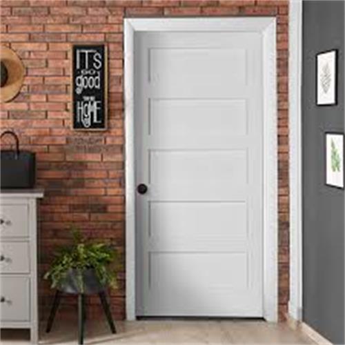 One Single Panel Style Modern Pine &amp; PVC White Primer Eco-Friendly Interior Shaker Door Building Decoration Easy Installation