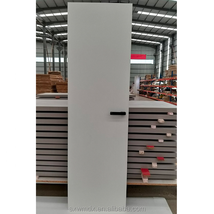 Wholesale ISO9001 CE Certified Matt White PVC Veneer 100% WPC Bedroom Doors Wooden WPC Door for Apartment &amp; Warehouse Use