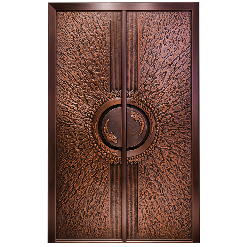 China Supplier Luxury Entrance Villa Door Security Copper Front Door Carving Design Copper House Exterior Doors