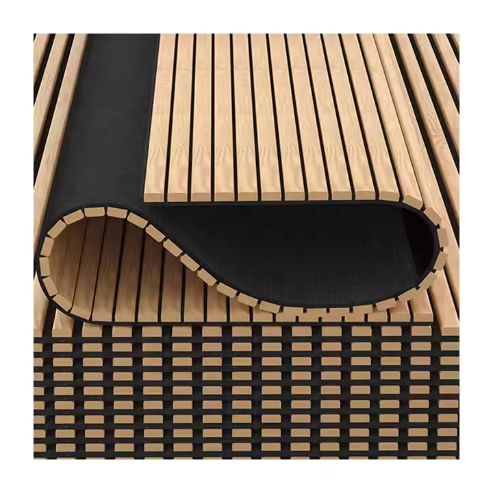 Best Price White PVC Coating Acoustic Wood Wall Panels For Office And Studio