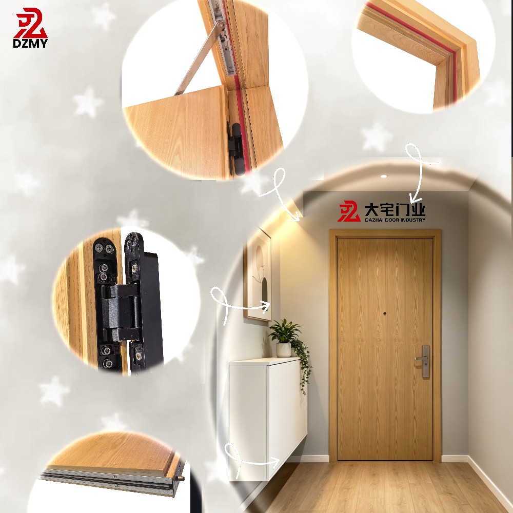 Soundproof Flat Solid Wood Doors Composite Painted Interior Wood Doors Bedroom Wood Doors Hotel Project Entrance