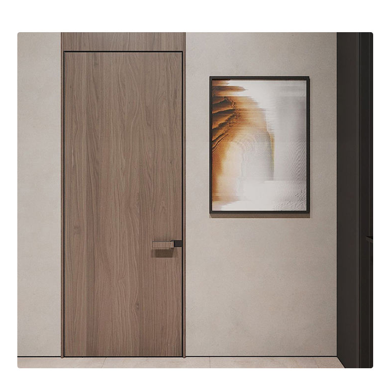 Modern Solid Wood Indoor Flat Door With Sound Insulation And Finished Surface For Apartment Bedroom Living Room And Hotel Use