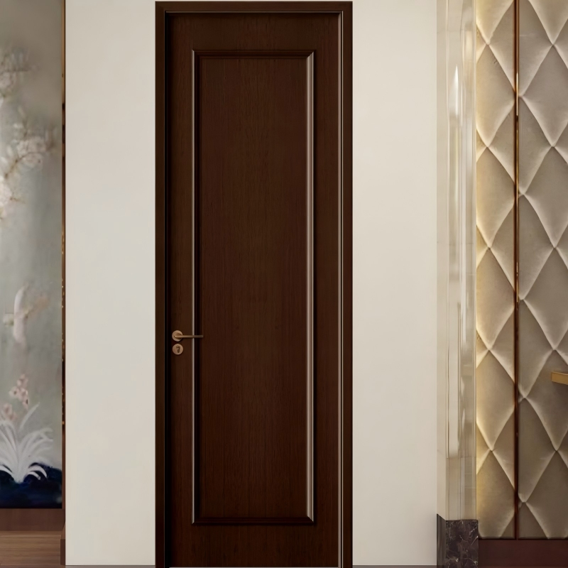 Custom OEM Modern Wooden Composite Waterproof Door Luxury Internal Wood WPC Interior Door with Wholesale Factory Price for Bathroom Apartments House Bedroom