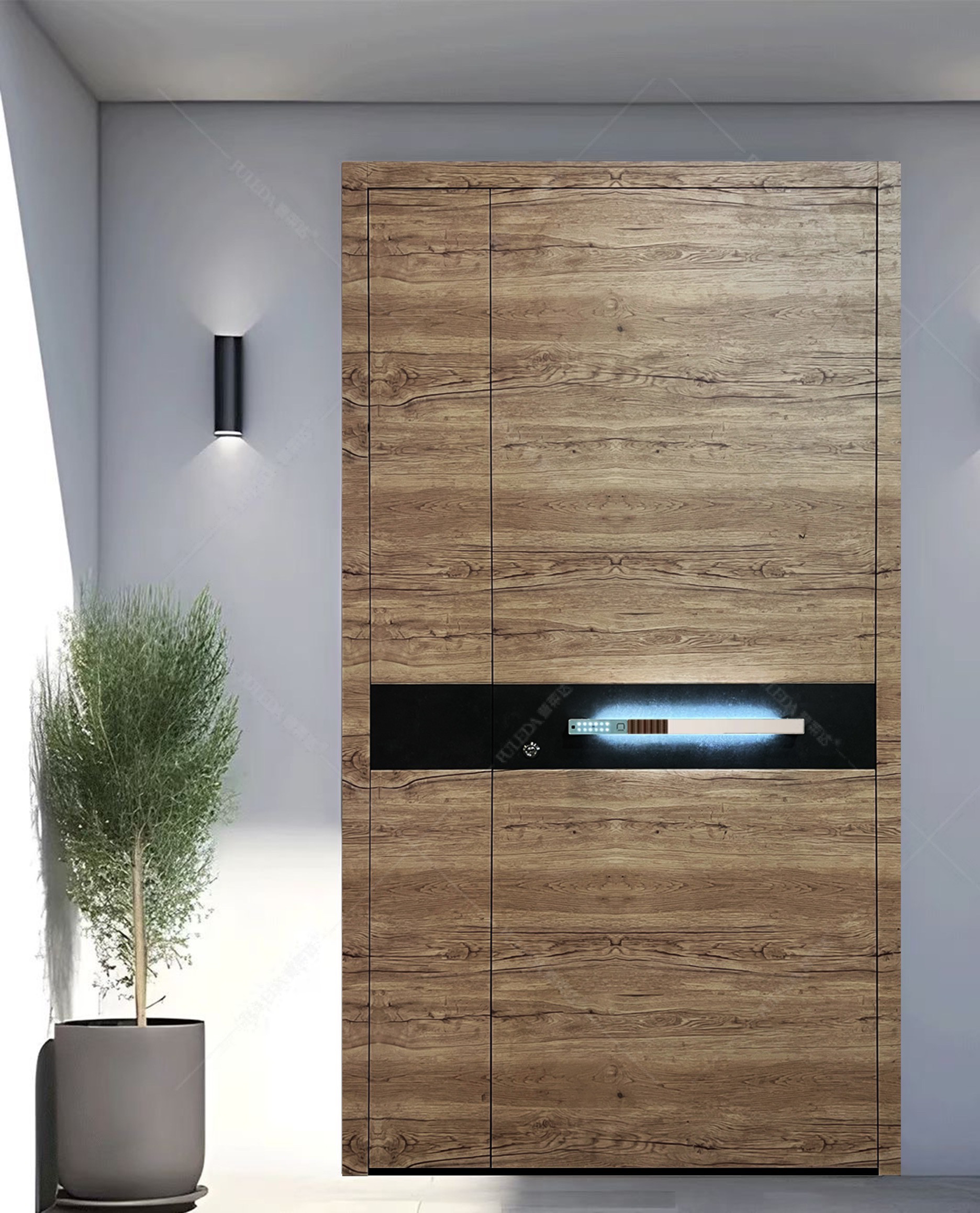 Explosion-proof Custom Armored Villa Gate Double-Opening Security Door Postmodern Design Cast Aluminum Copper Construction Light
