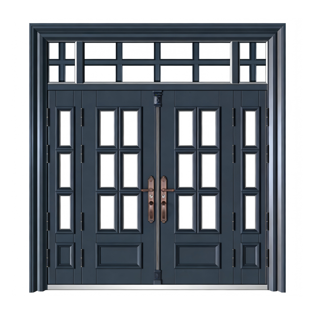 Luxury Villa Zinc Alloy Entry Door with Unique Custom Design Palace Anti-corrosion Rose Gold Security Grade