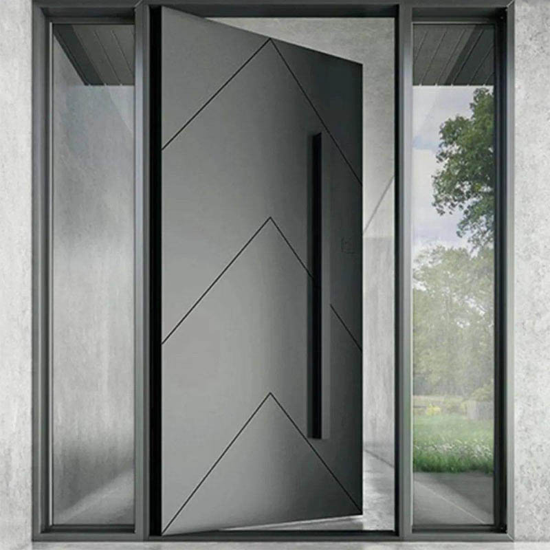 Villa Residential Entrance Security Doors Modern Steel Pivot Entry Doors Aluminium Mental Front Exterior Doors