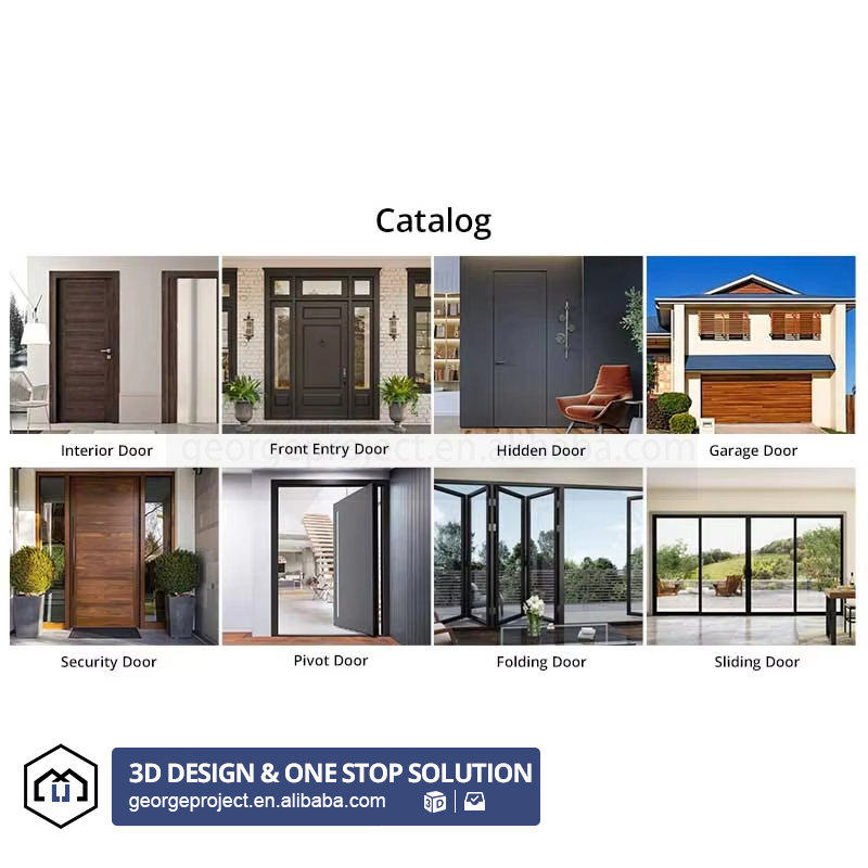 Nigeria Villa Project Aluminum Entrance Door Metal Exterior Solid Wood Aluminum Modern Front Entry Door Entrance Pivot Door