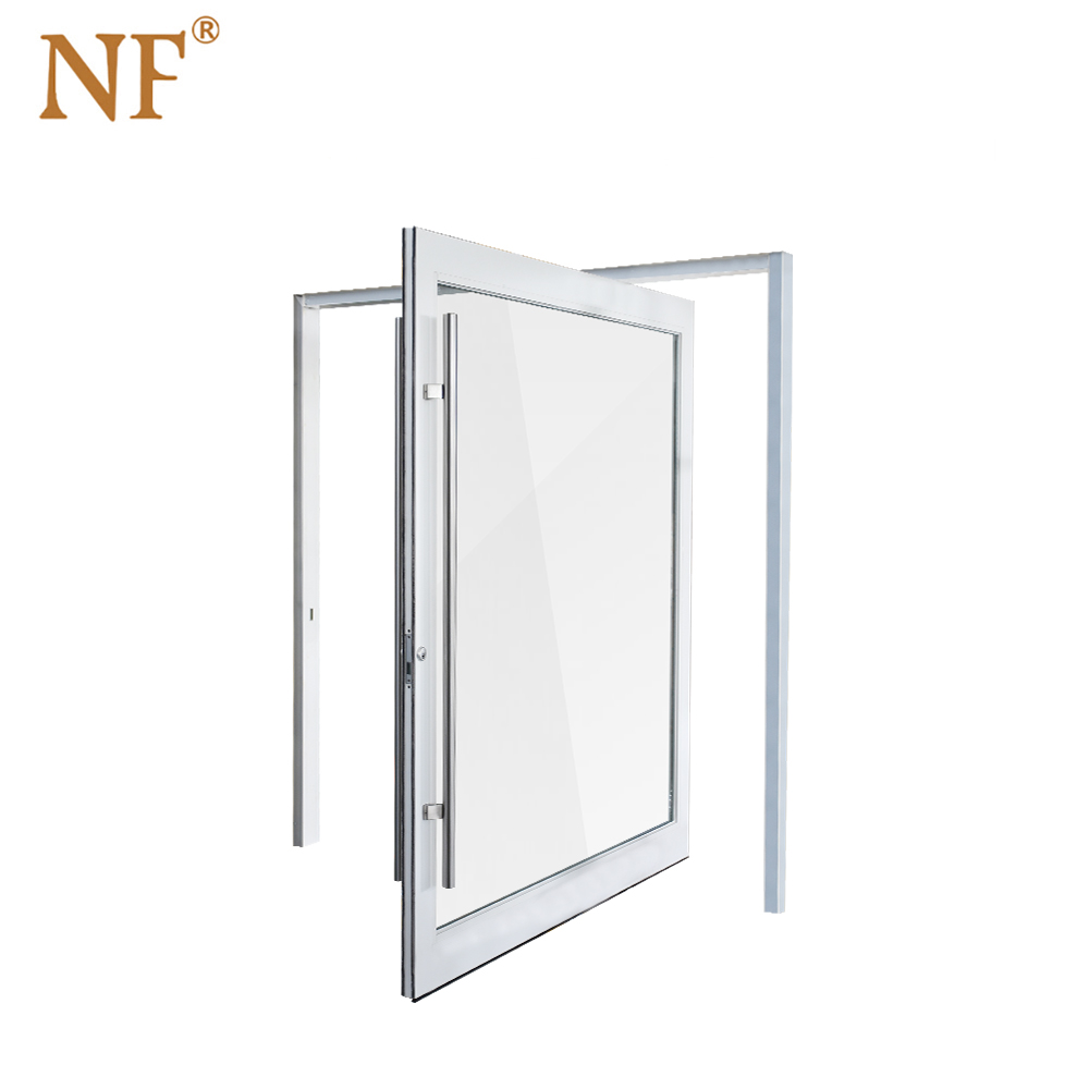 Customized Design Digital Lock Automatic Opening Security Aluminum Pivot Entrance Door