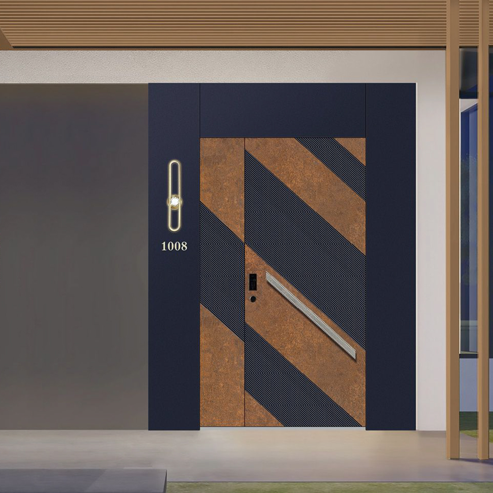 Custom Advanced Bulletproof Anti-theft Steel Security Door Modern Carved Fire-Resistant Armored Door for Villas
